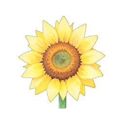 Yellow Sunflower Head — 256×256 pixel art sprite