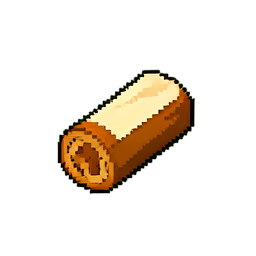 Tronco de Yule crema (Cinemático) — sprite pixel art 256×256