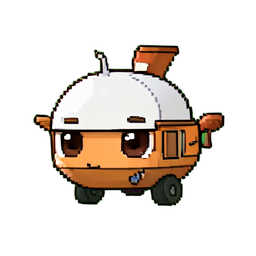 ツェッペリン剛性フレーム (スチームパンクスタイル) — 256×256 ピクセルアートスプライト