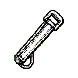 Tirador de cremallera de metal — sprite pixel art 256×256