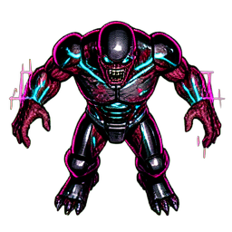 Zombie Brute (Cyberpunk) - 256x256 pixel art sprite