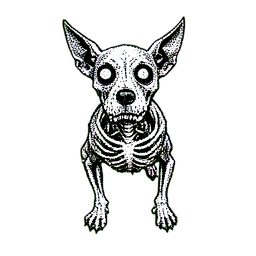 Zombie Dog (1-Bit) - 256x256 pixel art sprite