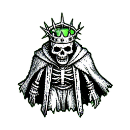 ゾンビ王 (1bit) — 256×256 ピクセルアートスプライト