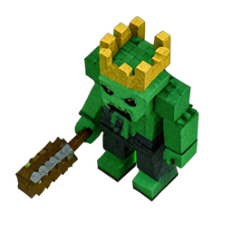 Zombie King (Voxel) - 256x256 pixel art sprite