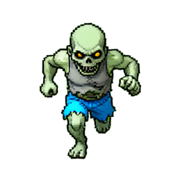 Zombie Runner (16-Bit) - 256x256 pixel art sprite