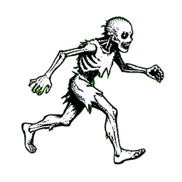 Zombie Runner (1-Bit) - 256x256 pixel art sprite