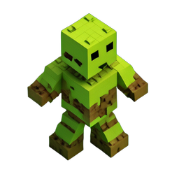 Zombie Shambler (Voxel) - 256x256 pixel art sprite