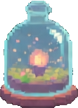 Efeito A do terrário de vidro — sprite pixel art 111×154