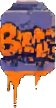 Objeto urbano graffiti A — sprite pixel art 82×156