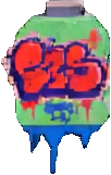 Objeto urbano graffiti B — sprite pixel art 102×161