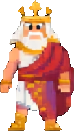 Personaje del templo griego A — sprite pixel art 108×190