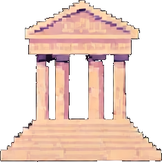 Entorno del Templo Griego C — sprite pixel art 256×384