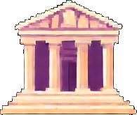 Greek Temple Building B - 256x384 pixel art sprite