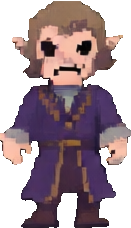 Personagem A da mansão — sprite pixel art 131×228