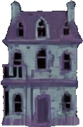 Bâtiment de la Maison Hantée A — sprite pixel art 117×178