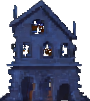 Haunted Mansion Tile B — 256×384 Pixel-Art-Sprite