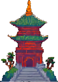 Jungle Temple Prop D - 256x384 pixel art sprite
