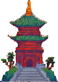 Objeto D de la selva — sprite pixel art 256×384