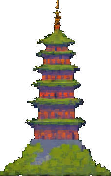 Jungle Temple Structure C - 256x384 pixel art sprite