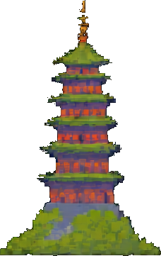 Jungle Temple Structure C — 256×384 pixel art sprite