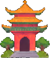 Jungle Temple Tile A - 256x384 pixel art sprite