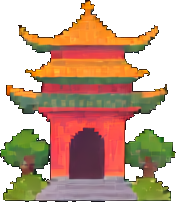 Baldio de templo de la selva A — sprite pixel art 256×384