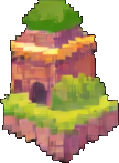 Baldio de templo de la selva C — sprite pixel art 256×384