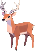 Edifício selvagem de baixo polígono A — sprite pixel art 121×176