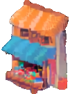 Entorno de la calle del mercado A — sprite pixel art 101×135
