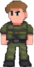 Military Base Character B - 113x218 pixel art sprite