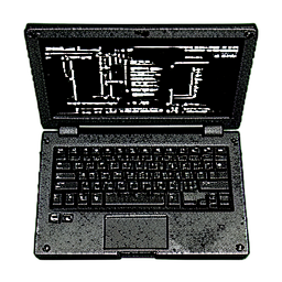 Modern Laptop (1bit) - 256x256 pixel art sprite