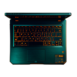 Modern Laptop (Cinematic) - 256x256 pixel art sprite
