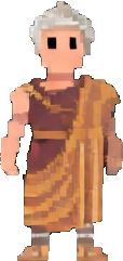 Personagem Mosaico Romano A — sprite pixel art 114×241