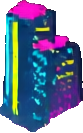 Neon City Environment B — 83×133 pixel art sprite