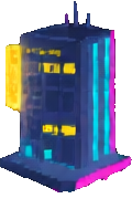 Neon City Building A - 120x189 pixel art sprite