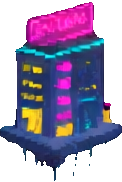 Neon City Building B - 122x182 pixel art sprite