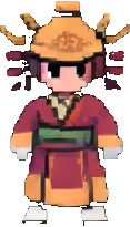 Ninja-Dorf Charakter B — 117×205 Pixel-Art-Sprite