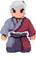 Ninja-Dorf Charakter C — 123×197 Pixel-Art-Sprite