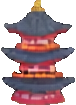 Ambiente do Vilarejo Ninja A — sprite pixel art 76×105
