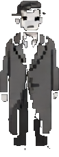 Noir Detective Character C - 86x228 pixel art sprite