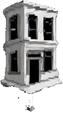 Noir Detective Building A - 128x231 pixel art sprite