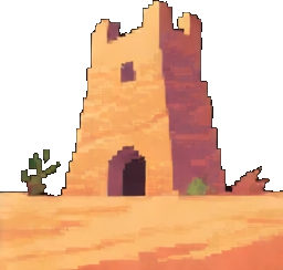 Desert Oasis Building B - 256x384 pixel art sprite