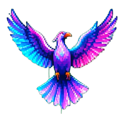 Phoenix (Cyberpunk) - 256x256 pixel art sprite