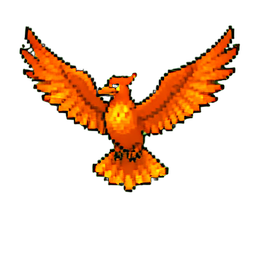 Phoenix (Low-Res) - 256x256 pixel art sprite