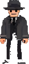 Personnage Noir de pixels C — sprite pixel art 96×207