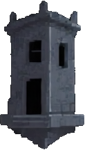Edificio Pixel Noir B — sprite pixel art 123×218