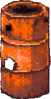 Entorno de la Apocalipsis del Óxido C — sprite pixel art 101×195