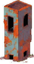Structure de l'Apocalypse de la Rouille C — sprite pixel art 116×218