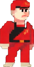 Personnage du poster soviétique B — sprite pixel art 115×227