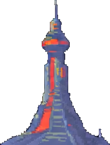 Entorno C de la Estación Espacial — sprite pixel art 256×384